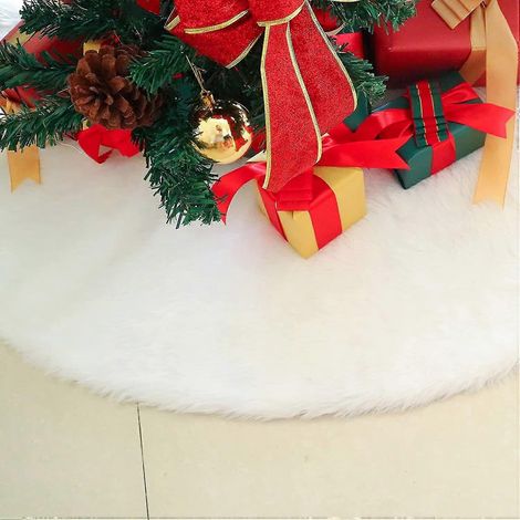 Falda gruesa para árbol de Navidad de 124 cm (49 pulgadas), falda redonda suave blanca para árbol de Navidad (1/5)