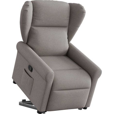 Relaxsessel mit Aufstehhilfe Taupe Stoff