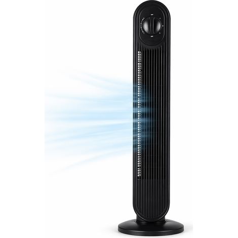 Ventilatore Raffrescatore Verticale a Torre Nero 60 W a 3 Velocità Altezza 79 cm