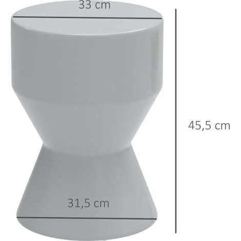 Tabouret en céramique, supportant jusqu'à 120 kg, Ø 33 x 45,5 cm, résistant aux intempéries, tabouret de jardin en forme de sablier, support pour plantes, repose-pieds pour le camping, le jardin, la t (1/5)