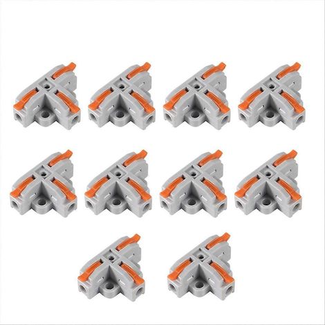 Packung mit 10 kompakten Drahtverbindern, T-förmigen Hebelverbindern, 3-Wege-Schnellverbindern (1/5)