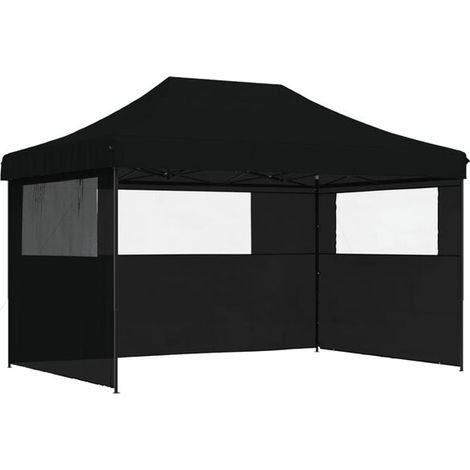 Tente de Réception avec Parois Pliable Noir - Chapiteau Événement Jardin-x (1/5)