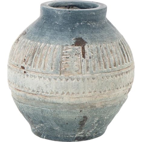 Cache-Pot Antique à Anses "Basil" 28cm Bleu (1/4)