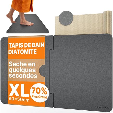2 Tapis De Bain Diatomite, Absorbant Antidérapant, Séchage Rapide Pierre Naturelle, Sortie Douche Salle De Bain (1/5)