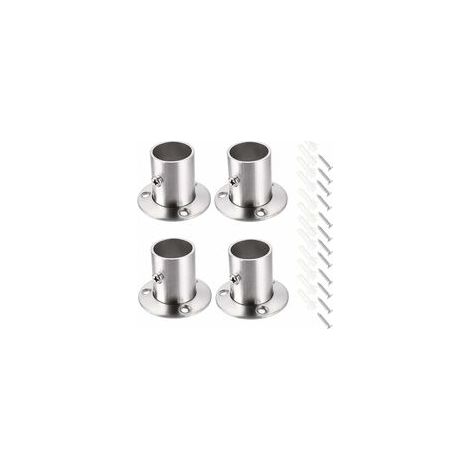 Lot de 4 supports de tringle à rideau en acier inoxydable poli – Pour tringles de 23 à 25 mm – Installation facile avec matériel inclus (1/5)