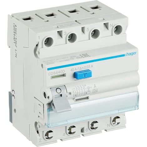 Hager CDS440D interruptor automático gris 40A 30mA