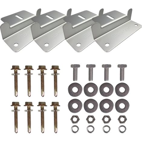 Supports de montage pour panneaux solaires, aluminium léger, 4 ensembles inclus, construction résistante à la corrosion, compatible avec les camping-cars et les remorques, installation facile (1/5)