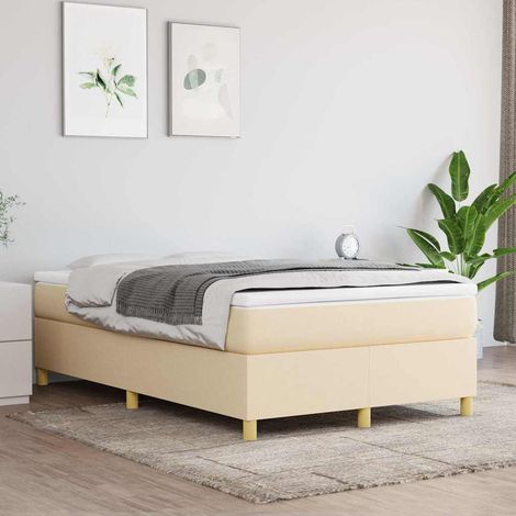 Sommier à ressorts de lit - Sommier pour Adulte et Enfant - Crème 120x200 cm Tissu BV850282 - BonneVie (1/5)