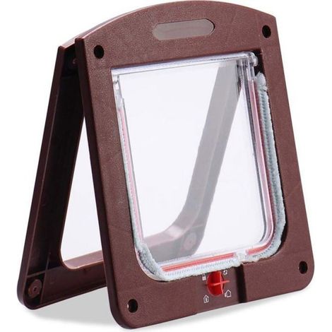 Chatière - 4 Voies Verrouillable - ABS Noir - Pour Chat Et Petit Chien Jusqu'à 7 Kg - 20.3 X 22.5 X 3 Cm (1/4)