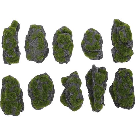10 künstliche Moossteine Dekorative mit grünem Moos bedeckte