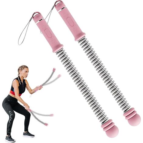 Ropeless Battle Rope, Ropeless Battle Ropes with Adjustable Weights, Portable Air Ropes for Muscle Building, Upper Body Training and Cardio at Home, Outdoor or Gym, Pink (1/5)