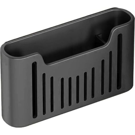 Boîte de rangement pour sacs poubelle, étagère de rangement en plastique, étagère à ustensiles de cuisine, boîte coulissante pour sacs poubelle (noire) (1/4)