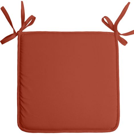 Galette de chaise unie aux multiples couleurs Terracotta 38x38 cm