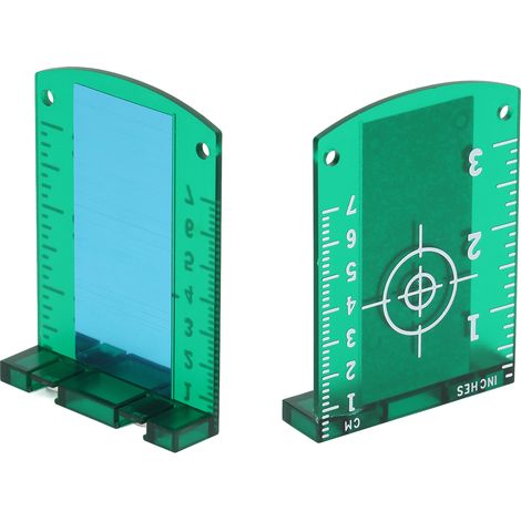 Lot de 2 plaques cibles laser magnétiques en ABS pour sols, avec niveau à bulle, de remplacement (1/5)
