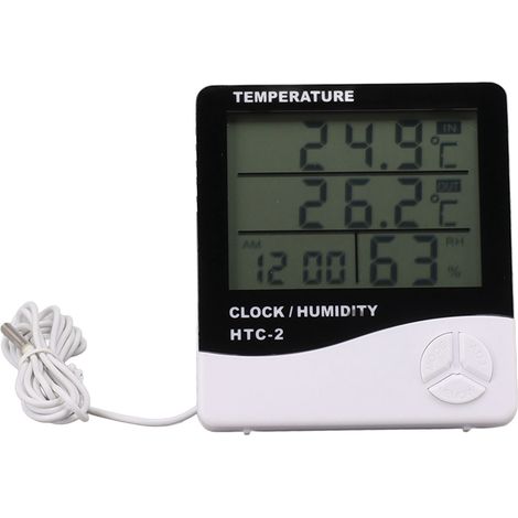 Thermomètre intérieur/extérieur haute précision, hygromètre numérique, grand écran, indicateur de température et d'humidité