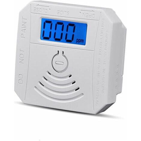 Kombinierter Kohlenmonoxid-Rauchmelder, batteriebetriebener CO-Rauchmelder mit LED-Anzeige, Blinklicht, akustischem Alarm und Warnsignal, Weiß (1/5)