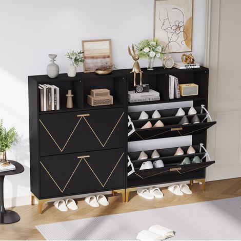 Zapatero mueble recibidor con 8 compartimentos MDF OKMYHOME (1/5)