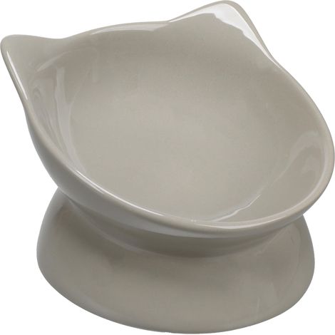 Gamelle Chat - Cena Taupe - Gamelle Nourriture et Eau en céramique - Design Ergonomique - 120 ML