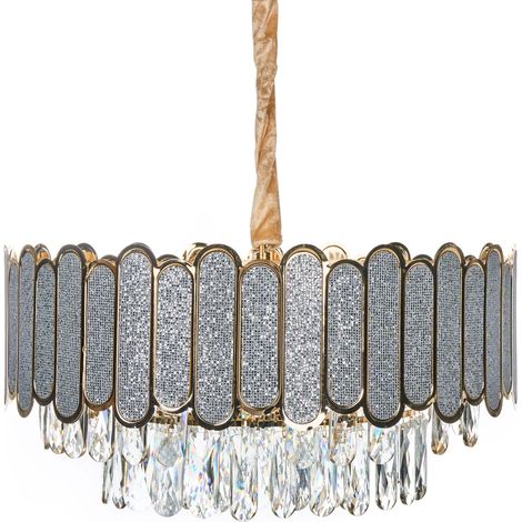 Chandelier AGUARICO Glass Brass