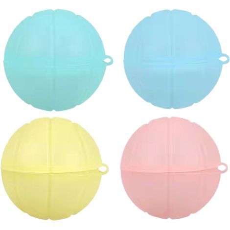 Lot de 4 boules à eau réutilisables en silicone, bombes à eau pour jeux d'eau en extérieur, accessoires de fête d'été pour enfants et adultes. (1/5)