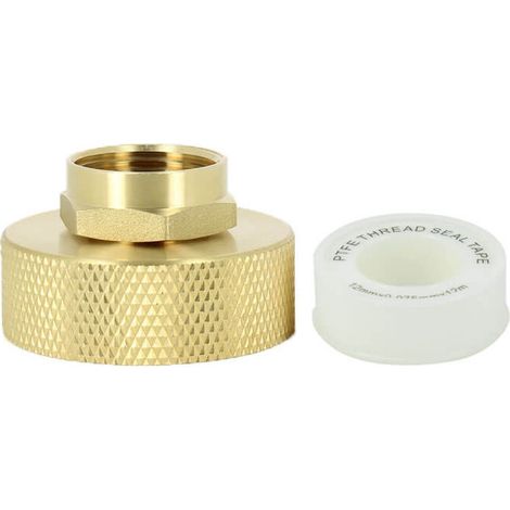 Raccord S60X6 laiton - Taraudé femelle 1'' Pas gaz (26x34 mm) (1/3)