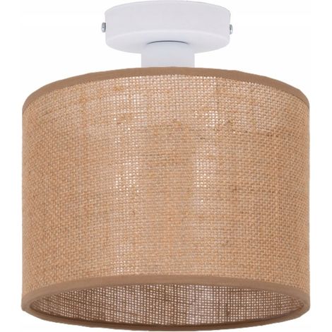 1-PLAFONNIER PLAT, ABAT-JOUR BOHO EN JUTE (1/5)