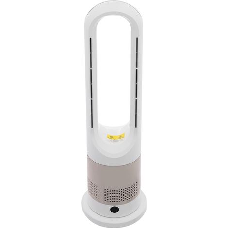 Ventilateur sans pales 1200W, Ventilateur colonne, avec fonction de chauffage, ventilateur tour silencieux avec télécommande, oscillation 80°, minuterie 0-9H, affichage LED, pour chambre, bureau