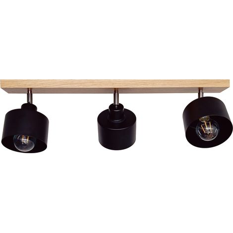 DIANA verstellbare Loft-Hängeleuchte aus Holz, Eiche, 3-teilig, Lampenschirm, STILVOLLE (1/5)