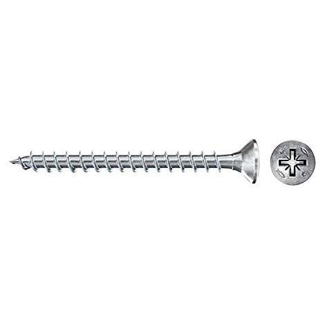 Fischer 300x  Power-Fast II  FPF II CZF  3 x  30 mm  BC Testa  svasata con  impronta a  croce PZ1  Filettatura completa  zincata blu  passivata -  670039 (1/3)