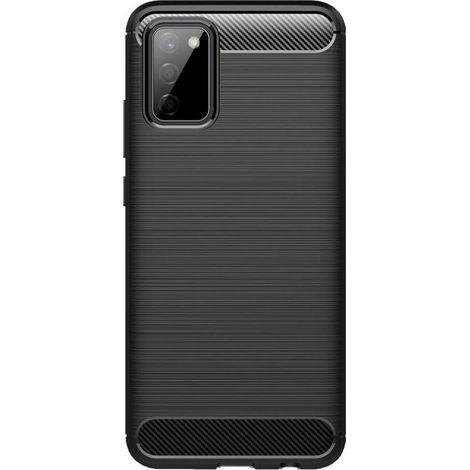 Coque arrière souple pour Samsung Galaxy A02s - Carbone brossé noir - Étui de protection (1/5)
