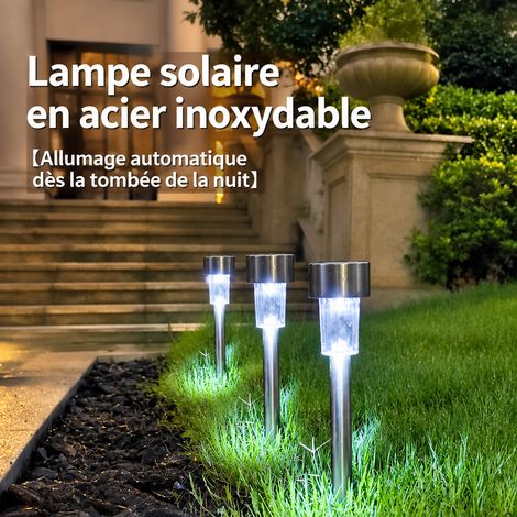 Spot Balise Solaire Extérieur LED Lumière Blanche en Acier Inoxydable 1,2V 4.5 réf 9837 4,5 × 4,5 × 29,5 cm 45 g – Livraison gratuite