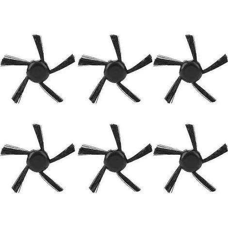 Lot de 6 brosses latérales de rechange pour aspirateurs robots connectés série D (D85, D3, D5, D7) - Noir (1/5)