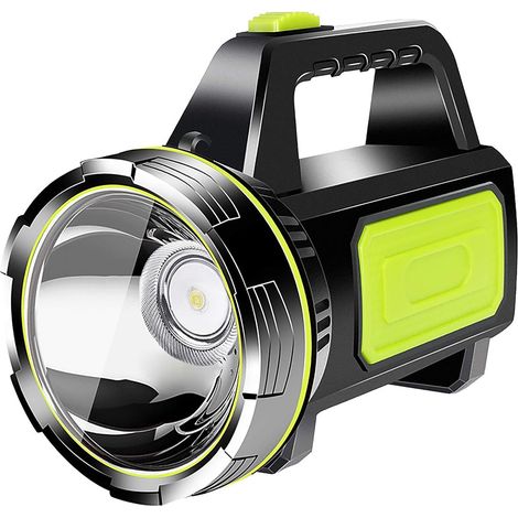 Torcia portatile con lanterna laterale Torcia LED super luminosa ricaricabile e impermeabile Ideale per tutte le attività all'aperto e per l'uso di emergenza
