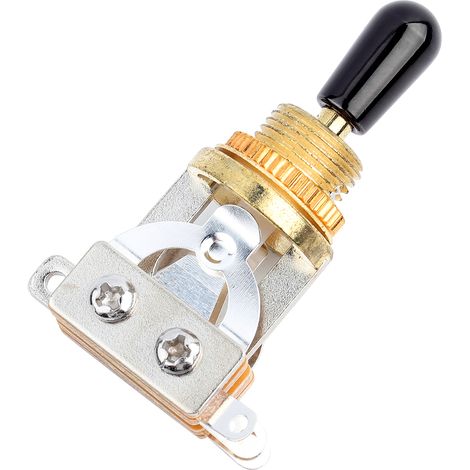 Interrupteur à 3 positions à bouton noir pour guitare électrique type Les Paul - Pièce de rechange (Doré) (1/5)