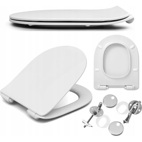 Omnires  Abattant WC Ottawa - 43x37 cm - Duroplast - Antibactérien - Slim et Facile à Nettoyer (1/5)