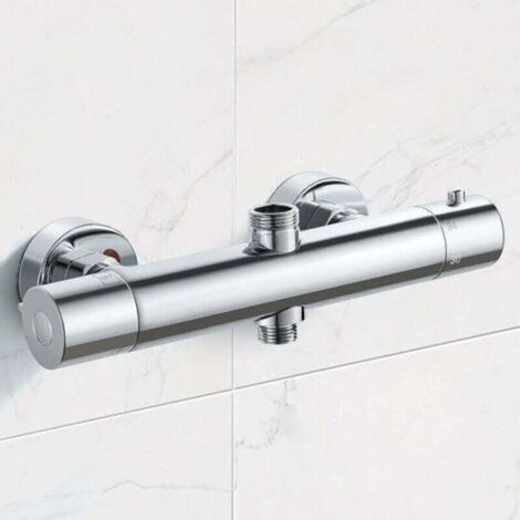 Mitigeur thermostatique pour colonne, robinet de douche en laiton haut G3/4 Bsp + bas G1/2 Bsp (1/4)