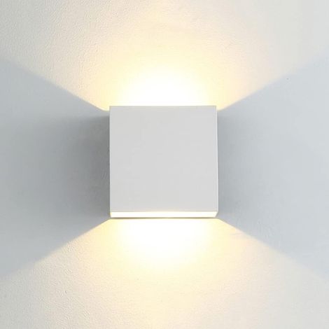 LED Wandlampe Moderne Innen 6W Warmweiß Wandleuchte Up and Down Leuchten Aussen Aluminium Wandbeleuchtung(Weiße)