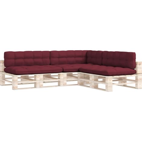 Maison Exclusive - Cuscini per Divano Pallet 7 pz Rosso Vino (1/5)