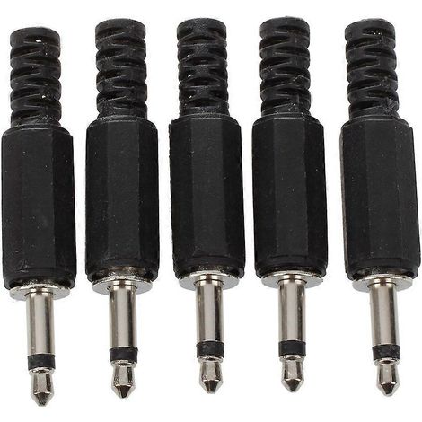 Un connecteur adaptateur audio mono mâle de 3,5 mm en plastique noir. (1/5)