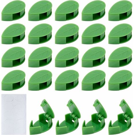 Clips para plantas trepadoras, clips autoadhesivos para pared, soportes para plantas, decoración de interiores, verde, 24 piezas (1/5)