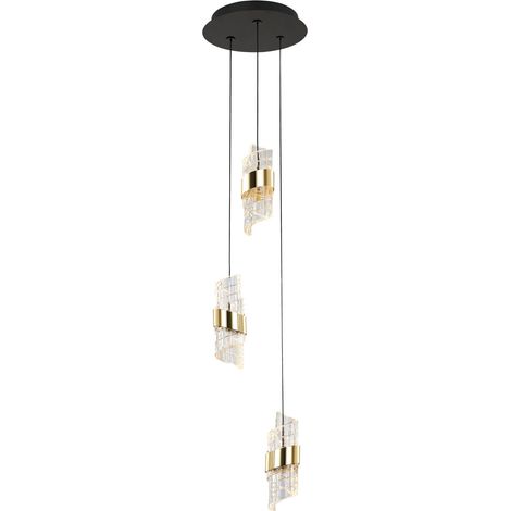 Italux Tonga   Suspension Cluster noire et dorée, 3 LED blanc chaud 3000K (1/2)