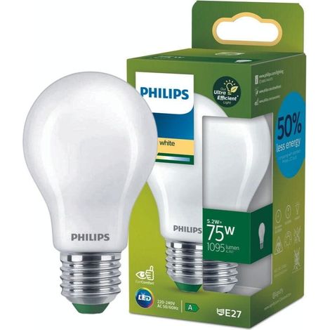 PHILIPS Ultra Efficient LED Classic Bulb 5,2 W 1095 lm E27 2700 K 10,4 x 6 cm (1/4)