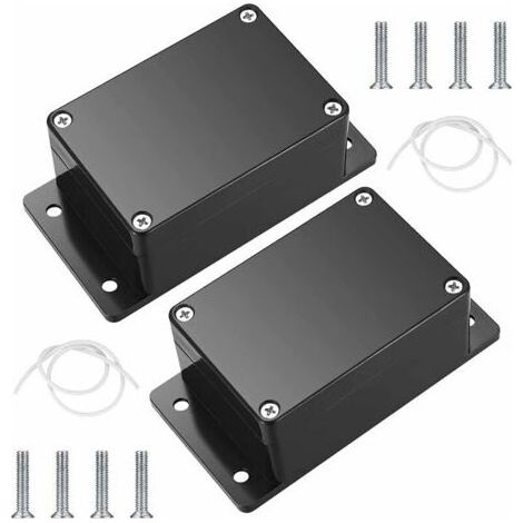 LaBlanc – Anschlusskasten, 2-teilig, mit fester Tülle, Kunststoffgehäuse für den Außenbereich, für Elektronik-Bastlerprojekte, 100 x 68 x 50 mm, Schwarz (1/5)