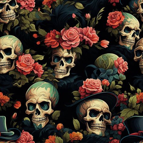 Tela Oxford decorativa para exteriores - Motivo de calavera I DX4049 (1/5)