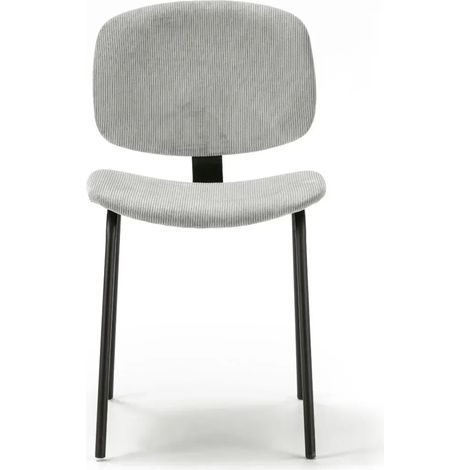 GABI - Lot de 2 chaises velours côtelé - Gris (1/5)