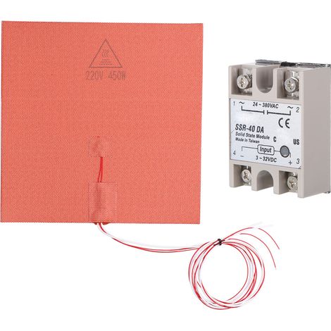 Tapis chauffant en silicone 250x250mm 450W 220V avec module relais pour imprimante 3D VORON (1/5)
