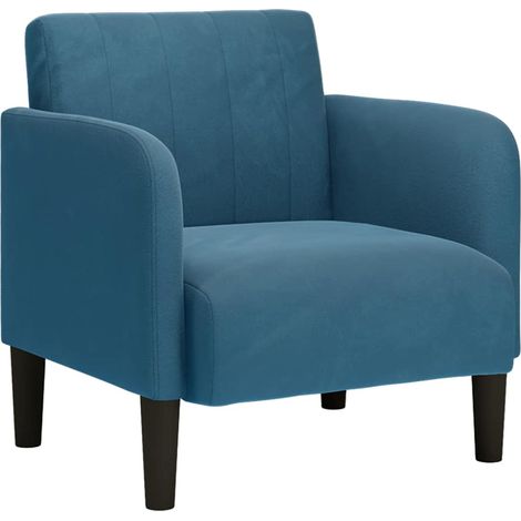 vidaXL Divano Sedia con Braccioli Blu 54 cm in Velluto (1/5)
