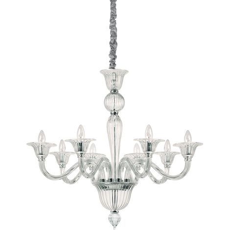 Lampadario Classico Brigitta Vetro Trasparente 8 Luci E14 (1/3)