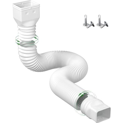 Extensions de gouttière flexibles, connecteur d'extension de gouttière de 21 à 60 pouces, vis incluses, blanc (1/5)