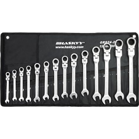 Set di chiavi a cricchetto snodate  Set di chiavi piatte, chiavi combinate 8-24 mm (1/4)